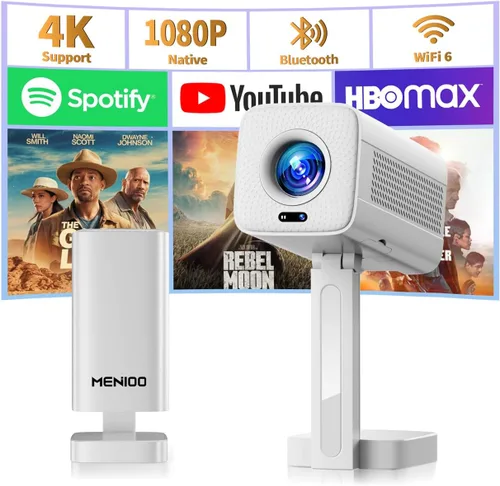 Vista 10 de Mini proyector 1920*1280P HD Smart Projector con Wifi y BT incorporado App Beige