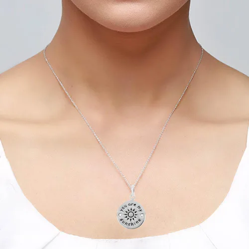 Vista 4 de LeCalla Collar con colgante de inspiración de plata de ley con cadena de cable para mujeres y adolescentes