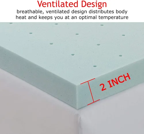Vista 3 de Empyrean Bedding Mattress Topper - 3 Inch Memory Foam Mattress Topper, Gel Infused Cooling Mattress Pad, California King Size.