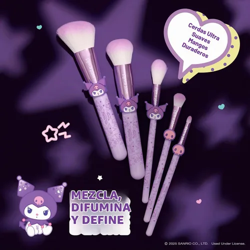 Vista 4 de wet n wild My Melody and Kuromi - Juego de brochas de maquillaje (5 piezas)