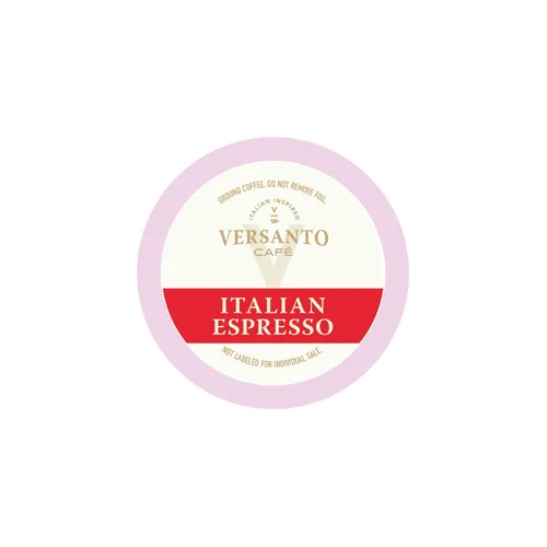 Vista 2 de Versanto Cafe Espresso italiano, tostado oscuro, 80 cápsulas K-Cup, se adapta a cafeteras de taza, 80
