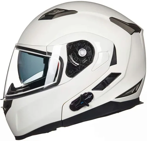 Vista 17 de ILM - Casco de motocicleta modular con visera solar abatible, Bluetooth integrado, intercomunicador, Mp3 Modelo 953/953 PRO