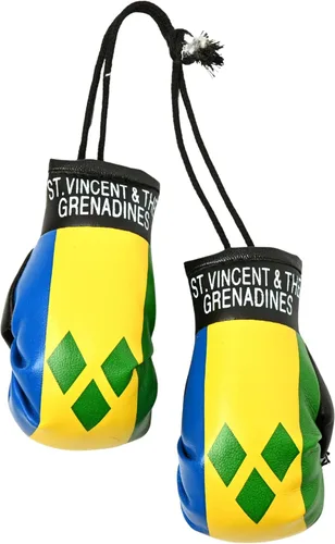 Vista 9 de SandT Collection Guantes de boxeo pequeños con bandera del país - Guantes de boxeo para colgar
