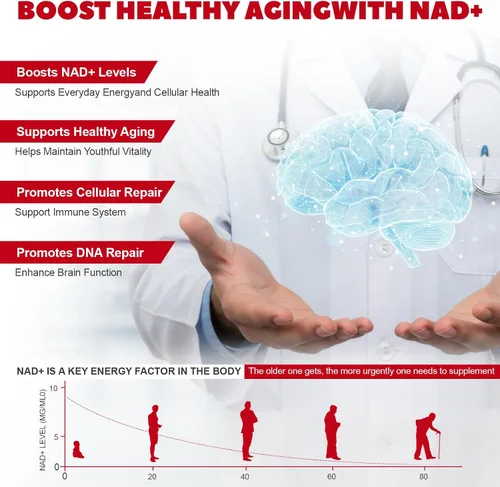 Vista 7 de Suplemento líquido NAD+ de 1000 mg con resveratrol orgánico, ribósido de nicotinamida y PQQ, CoQ10, ALA, Boost Energy Focus, reparación del ADN
