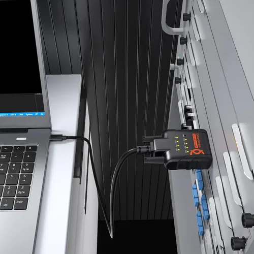 Vista 2 de SerialGuardX Adaptador serie USB-C a RS232 DB9 9 LED, chipset FTDI