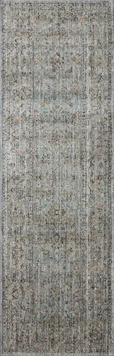 Vista 9 de Loloi Jean Stoffer Katherine Collection KES-01 Ocean/Gold - Alfombra decorativa de 2 pies y 3 pulgadas x 3 pies y 10 pulgadas, altura de pelo de 25