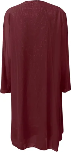 Vista 6 de Vestido para mujer, elegante vestido de dos piezas de gasa sin mangas con encaje de color sólido