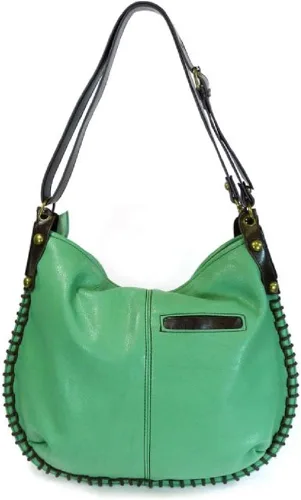 Vista 6 de Chala Bolsos de mano, estilo casual, suave, grande hombro o bolso cruzado con llavero, color verde azulado, verde azulado
