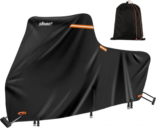 Vista 7 de Cubierta para motocicleta 420D resistente para modelos de turismo Harley Davidson Road King, impermeable al aire libre, protección contra lluvia, UV
