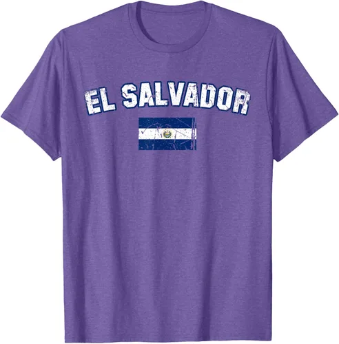 Vista 9 de EL SALVADOR Bandera Vintage Hombres Mujeres Niños Camiseta EL SALVADOR