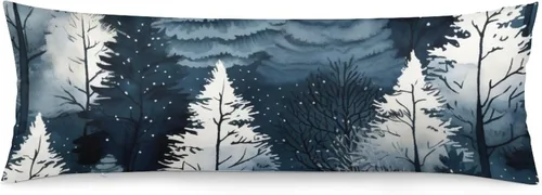 Vista 12 de Snowy Barn Winter Scene - Funda de almohada corporal de 20 x 54 pulgadas, funda de almohada larga para cama de vacaciones de invierno, funda