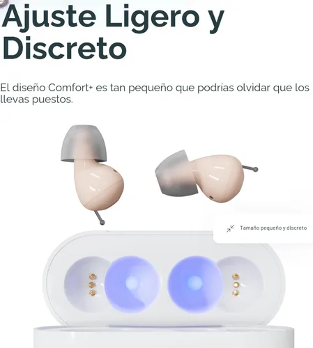 Vista 6 de Audien Hearing ATOM PRO 2 Audífonos OTC inalámbricos recargables, diseño de confort premium y casi invisibles Inalámbrico, recargable, OTC