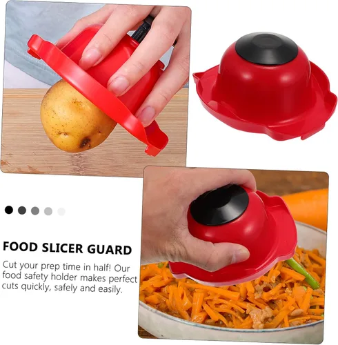 Vista 5 de KICHOUSE Soporte de seguridad alimentaria Mandolina Slicer Rallador de Dedo Resistente Protector de Dedo Vegetal Queso Rallador Multifuncional