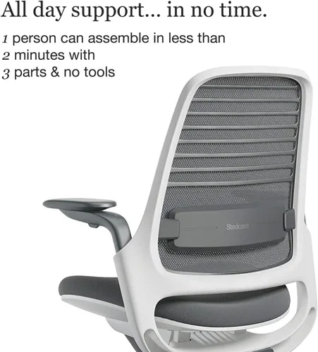 Vista 13 de Steelcase Series 1 Silla de oficina ergonómica, suelos de alfombra, grafito, luz