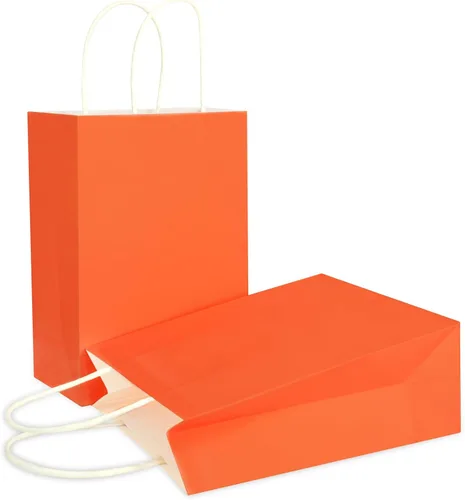 Vista 9 de YADIAN 20 bolsas de regalo de papel kraft, bolsas azules para recuerdos de fiesta a granel con asas, golosinas y bolsas de venta al por menor