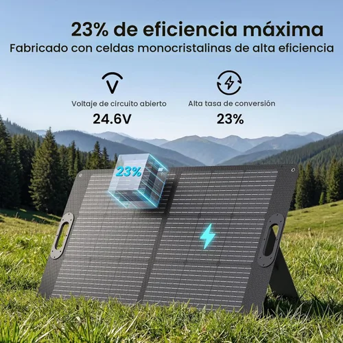 Vista 8 de OUPES 100W Portable Solar Panel, Solar Charger for Portable Power Stations