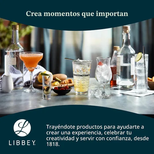 Vista 7 de Libbey 917CD Juego de 12 vasos de rocas con base pesada, vasos de vidrio con líneas simples, elegante juego de vasos estilo antiguo para whisky