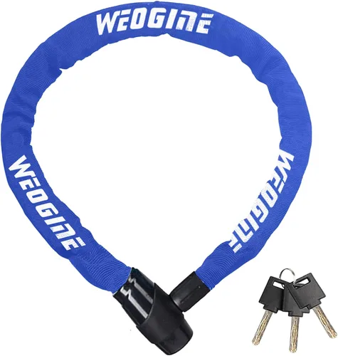 Vista 12 de Candado de cadena para bicicleta, candado de cadena de bicicleta antirrobo resistente, candados de seguridad de bicicleta de 2.72 pies con 3 llaves