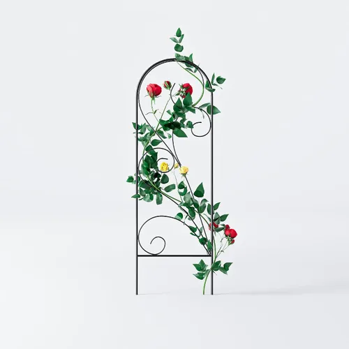 Vista 5 de Zhongma Paquete de 4 enrejados de metal de 24 pulgadas para plantas en macetas que trepan, interior y exterior, enrejado de soporte para plantas