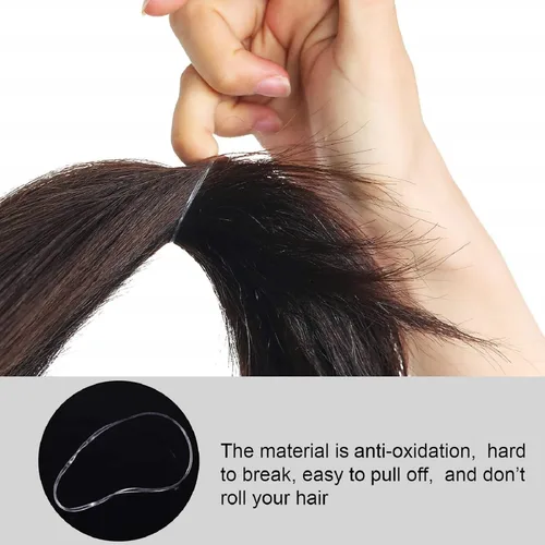Vista 4 de Hicarer 1000 mini bandas de goma bandas elásticas suaves para peinados de cabello (1.5 cm, transparente)
