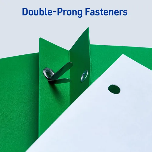 Vista 4 de Avery Two Pocket Folders with 3 Prong Fasteners, Holds 70 Sheets, 25 Green Folders (47977) (Pack of 5)