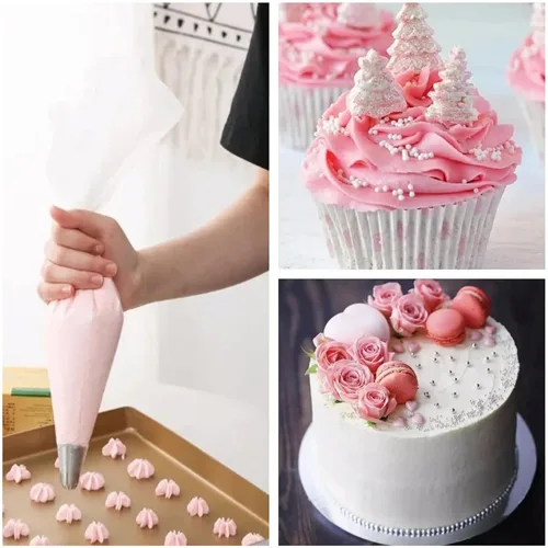 Vista 8 de Bolsas de Repostería de 18 Pulgadas sin Punta para Glaseado Real, Extra Gruesas Anti Reventón, Bolsas Decoradoras para Decoración de Galletas