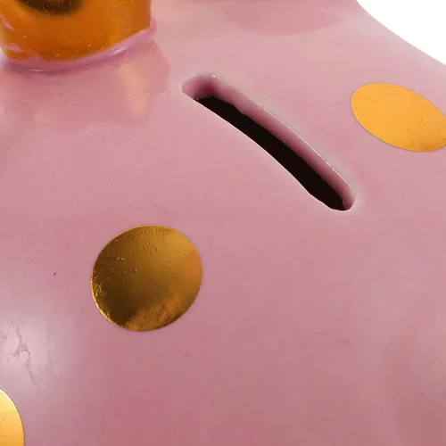 Vista 2 de Alcancía de cerámica con diseño de cerdo para adultos, hucha para adultos, hucha para abrir monedas, de cerámica, para niños y niñas, color rosa