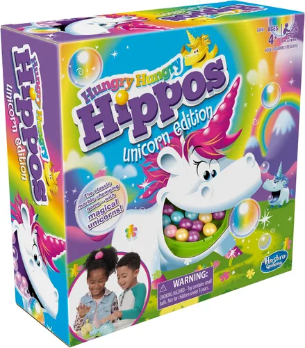 Vista 2 de Hasbro Gaming Hungry Hippos Unicorn Edition - Juego de mesa preescolar para niños de 4 años en adelante; 2-4 jugadores, regalos de Pascua para niños