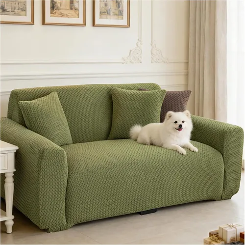 Vista 12 de Fundas elásticas para sofá de 2 cojines, aptas para mascotas, lavables, protectores de muebles con parte inferior elástica para gatos y perros