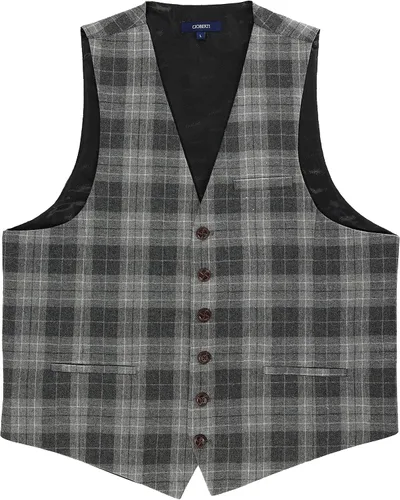 Vista 57 de Gioberti Chaleco de tweed formal de 6 botones para hombres