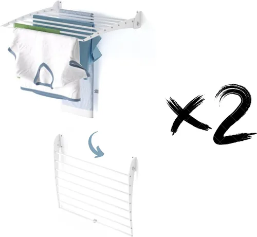 Vista 22 de foxydry Rejilla de secado plegable para montar en la pared, plegable que ahorra espacio, 24 pulgadas Negro - Cerrando