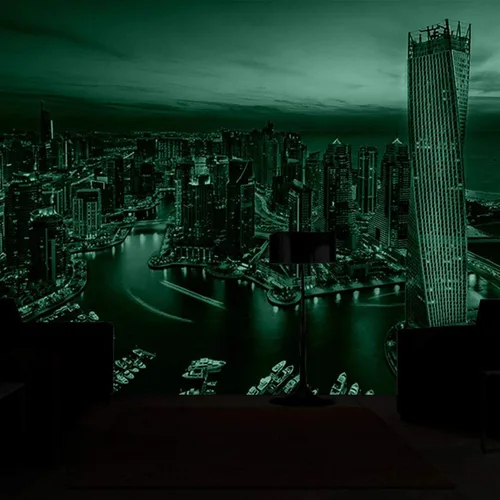Vista 2 de Mural Wall Art Startonight Decor Dubai Marina - Papel tapiz grande para dormitorio o sala de estar, 100 x 144 pulgadas