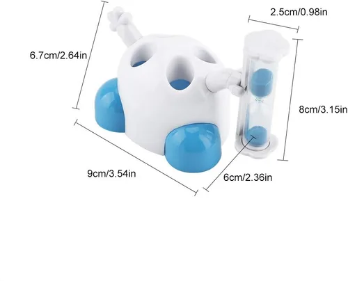Vista 2 de Soporte para cepillo de dientes con 3 minutos de dibujos animados Animal Countdown Timer Founction (azul)