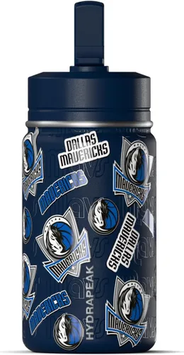 Vista 24 de Hydrapeak x NBA Botella de agua mini de 14 onzas oficialmente licenciada de los Atlanta Hawks para niños con tapa con popote y asa, reutilizable