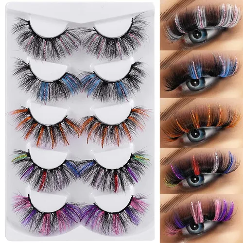 Vista 11 de Pestañas Postizas Blancas de Halloween Herramientas de Extensión de Pestañas Blancas para Ojos Anime Cosplay Maquillaje de Aspecto Natural Pestañas