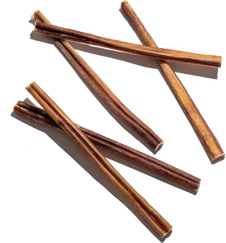 Vista 6 de Jack&Pup Bully Sticks de 12 pulgadas para perros (paquete de 10) masticables extra gruesos para perros de larga duración, sin olor, de un solo