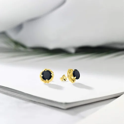Vista 101 de Gem Stone King Aretes de plata de ley 925 de 0.236 in con piedra natal redonda para mujer
