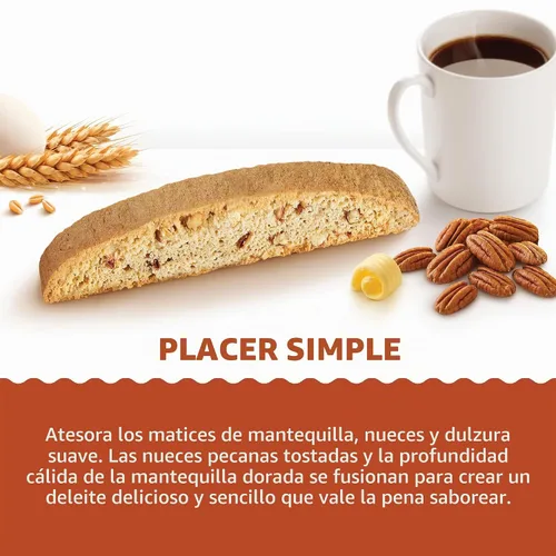 Vista 3 de Nonni's - Galletas de biscotti de mantequilla marrón y nueces, envueltas individualmente, 8