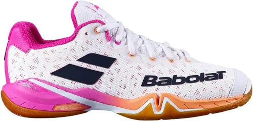 Vista 3 de Babolat Shadow Tour - Zapatos de bádminton para mujer BlancoRosa