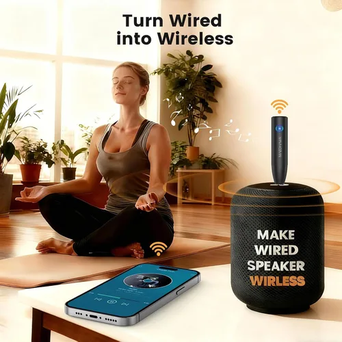 Vista 5 de Maedhawk - Adaptador auxiliar Bluetooth 5.4 de 0.138 in para automóvil, cancelación de ruido Micrófono integrado para llamadas manos libres, audio