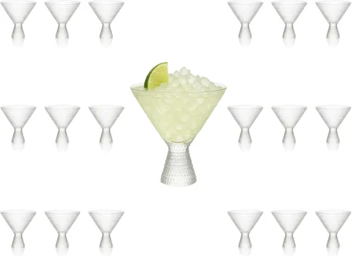 Vista 9 de LEMONSODA Hobnail Copas de Martini Rosa/Transparente Copas de Cóctel Vintage (9oz) para Martini, Cóctel, Margarita, Cosmopolitan, Manhattan