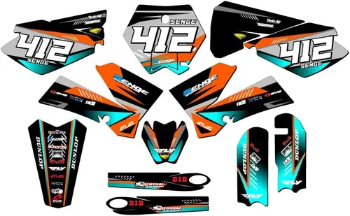 Vista 7 de Kit de base gráfica SX 105 Surge Black Senge 2006-2012 compatible con KTM