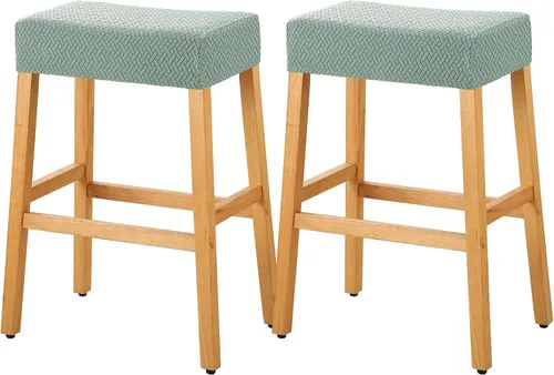Vista 13 de YISUN Fundas de taburete rectangulares, paquete de 2 fundas elásticas impermeables para asiento de silla de montar, taburetes de bar, sillas de bar
