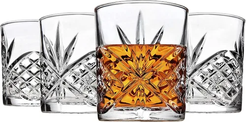 Vista 3 de Godinger Old Fashioned - Vasos de whisky para beber, acrílico inastillable y reutilizable, colección Dublín, juego de 4
