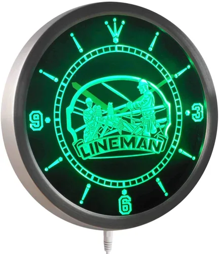 Vista 3 de ADVPRO Nc0391-b - Reloj de pared LED con letrero de neón