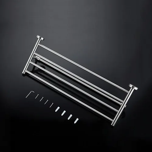 Vista 6 de Brushed Towel Racks for Bathroom, Towel Rack Wall Mounted with Tower Bars, Stainless Steel Bathroom Shelf, Hand Towel Holder for Bathroom Wall 50 Cm