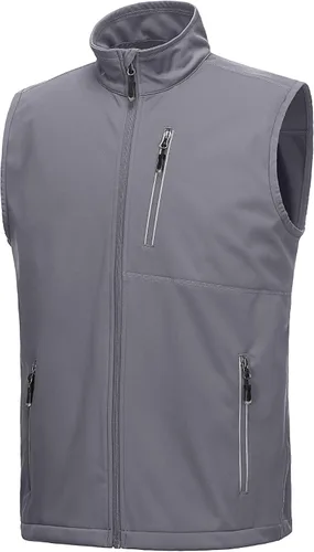 Vista 14 de 33,000ft Chaleco para hombre a prueba de viento y ligero para golf, ropa exterior con bolsillos, chaqueta sin mangas de softshell para correr Verde