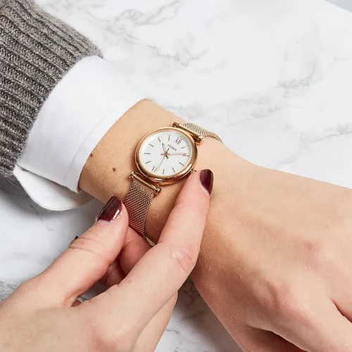 Vista 11 de Fossil Carlie Mini Reloj casual de cuarzo de acero inoxidable para mujer
