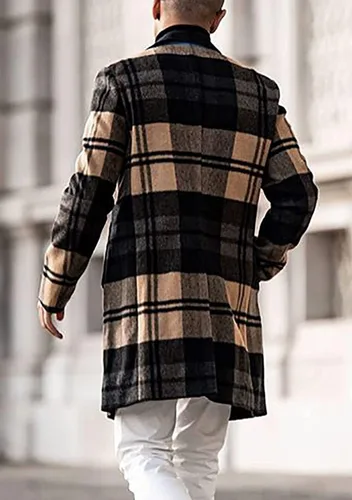 Vista 2 de chouyatou Gabardina formal con cuello con muescas para hombre