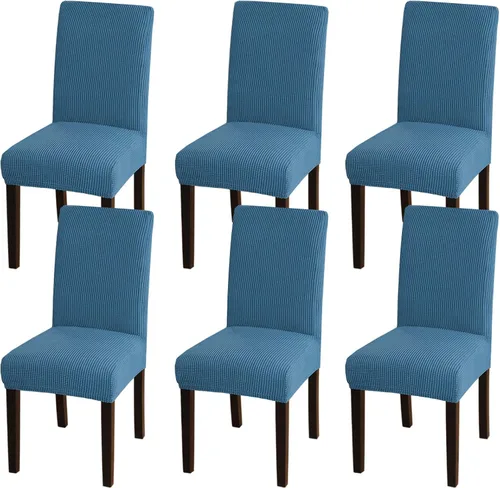 Vista 31 de Turquoize - Juego de 2 fundas elásticas para sillas de comedor, fundas lavables removibles para sillas de comedor, fundas de asiento para sillas